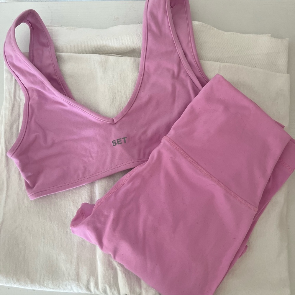 Set Active Luxform Light Bright Pink leggings and sports bra set Size M